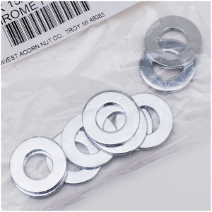 SPECIAL SIZE CHROME-PLATED FLAT WASHERS 10pck Washers 15/32 x 15/16 x 5/64