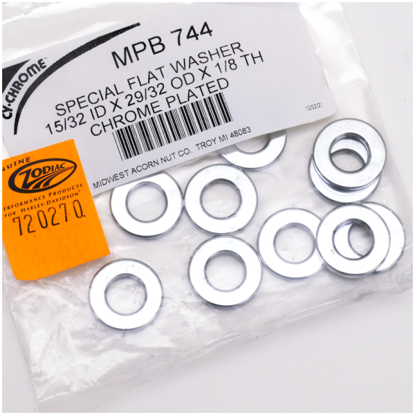 SPECIAL SIZE CHROME-PLATED FLAT WASHERS 10pck Washers 15/32 x 29/32 x 1/8