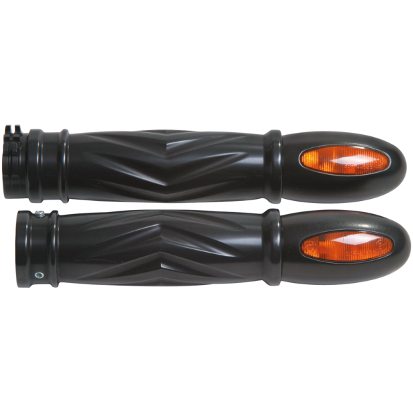 RBS GRIP SET FOR USE WITH KELLERMANN TURNSIGNALS RBS v-style gripset f/kellermann chrome