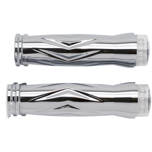 RBS GRIPSETS WITH TURNSIGNALS RBS Twister gripset chrome w/LED turnsig