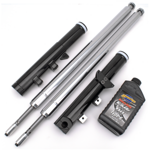 TON PELS SIGNATURE "FAT BUBBA" FRONT FORKS Black Anodized Bubba fork legs 4" o.s.