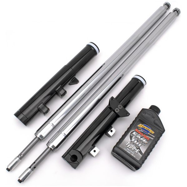 TON PELS SIGNATURE "FAT BUBBA" FRONT FORKS Black Anodized Bubba fork legs 8" o.s.