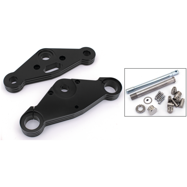 TON PELS SIGNATURE "FAT BUBBA" FRONT FORKS Black Anodized Bubba triple trees 3dgr