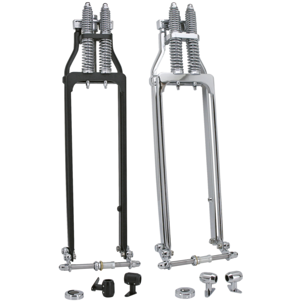 CUSTOM SPRINGER FORKS Chrome Springer front end 4" Over Stock