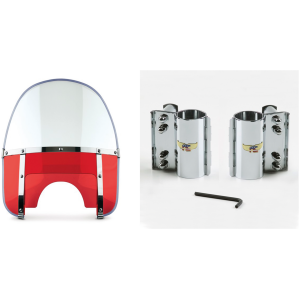 NATIONAL CYCLE BEADED HEAVY DUTY WINDSHIELD Beaded H-Duty kit round top/red lowers