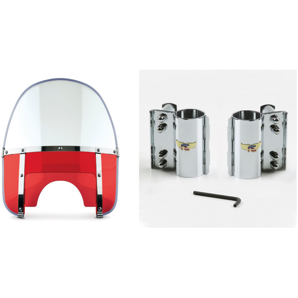 NATIONAL CYCLE BEADED HEAVY DUTY WINDSHIELD Beaded H-Duty kit round top/red lowers
