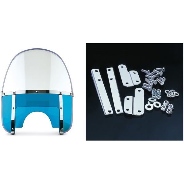 NATIONAL CYCLE BEADED HEAVY DUTY WINDSHIELD Beaded H-Duty kit clear & blue FL49-59