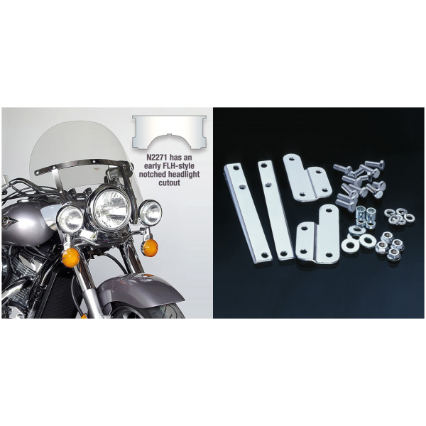 NATIONAL CYCLE CHOPPED HEAVY-DUTY WINDSHIELD Chopped H-Duty kit clear FL60-84