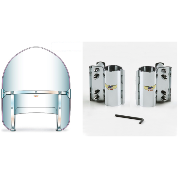 NATIONAL CYCLE BEADED HEAVY DUTY WINDSHIELD 41mm BdHyDy kit peaked top/cupped, clear
