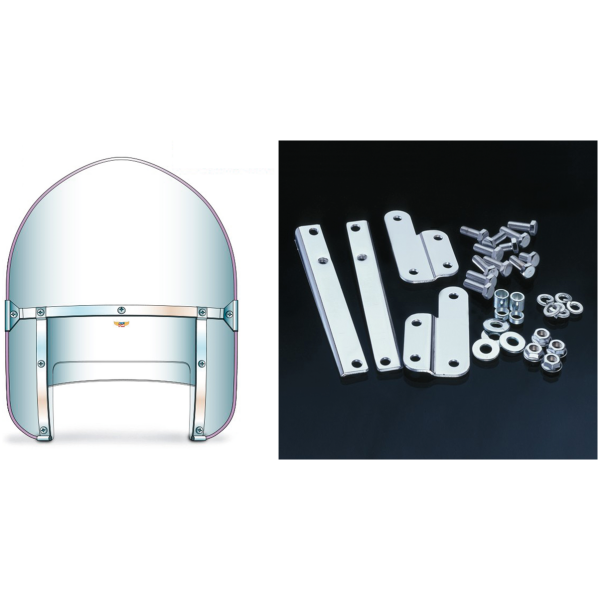 NATIONAL CYCLE BEADED HEAVY DUTY WINDSHIELD Beaded H-Duty 49-59 style clear