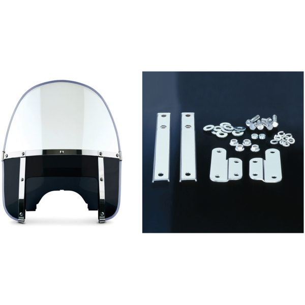 NATIONAL CYCLE BEADED HEAVY DUTY WINDSHIELD Beaded H-Duty round top/notched black