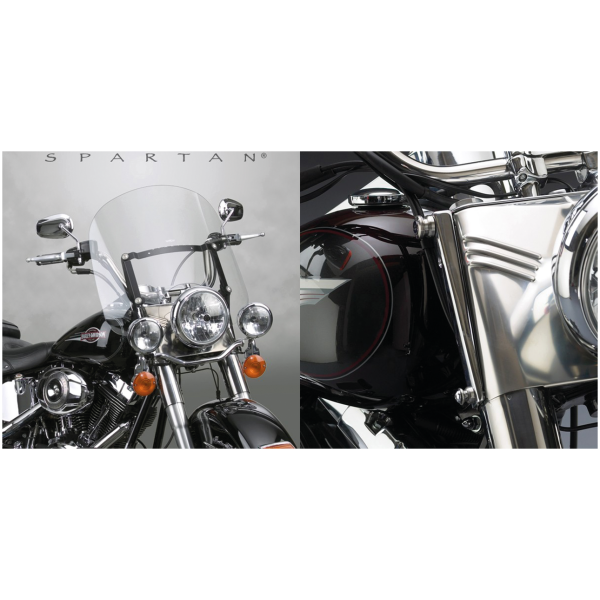 NATIONAL CYCLE SPARTAN QUICK-RELEASE WINDSHIELDS Spartan 17" kit FLST w/41mm forks