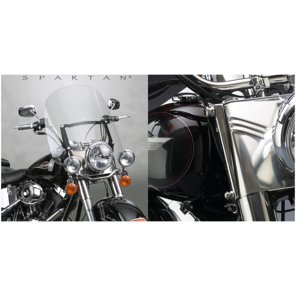 NATIONAL CYCLE SPARTAN QUICK-RELEASE WINDSHIELDS Spartan 19" kit FLST w/41mm forks