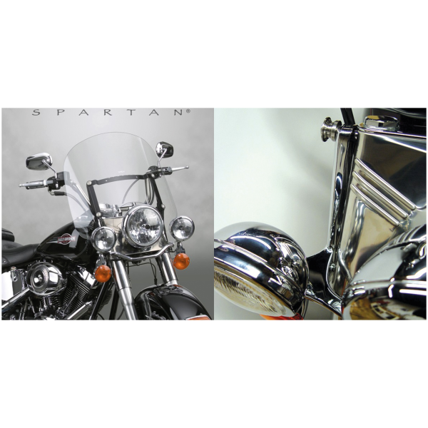 NATIONAL CYCLE SPARTAN QUICK-RELEASE WINDSHIELDS Spartan 17" kit FLST w/41mm forks & LB