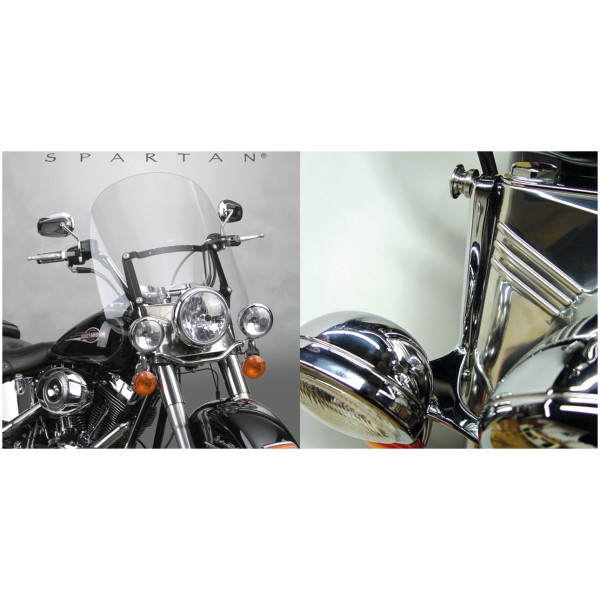NATIONAL CYCLE SPARTAN QUICK-RELEASE WINDSHIELDS Spartan 19" kit FLST w/41mm forks & LB