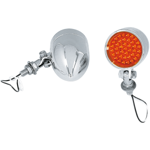 LED 2 1/4" CHROME BEACON BULLET LIGHTS 2-L LED bullet lights Target amber