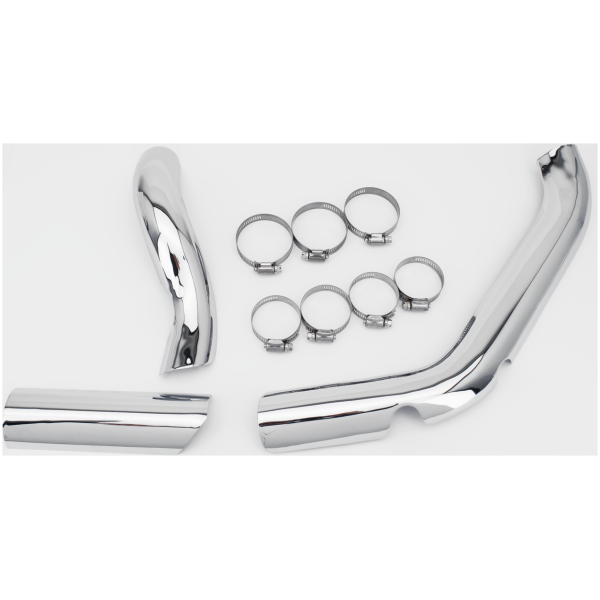 V-TWIN STOCK STYLE 2-IN-1 HEADERS FOR SHOVELHEAD 2-1 Heat Shield Kit Chrome FL70-84
