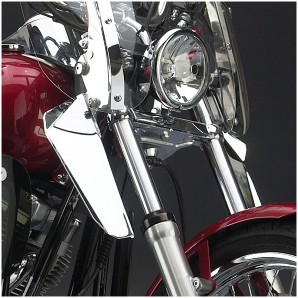 NATIONAL CYCLE SPARTAN QUICK-RELEASE WINDSHIELDS Chrome windscreen lowers N76605
