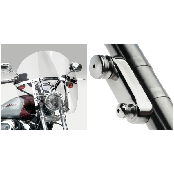 NATIONAL CYCLE SWITCHBLADE CHOPPED QUICK-RELEASE WINDSHIELDS Switchblade Chopped Clear kit 39mm forks