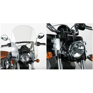 NATIONAL CYCLE SPARTAN QUICK-RELEASE WINDSHIELDS Switchblade Spartan Indian Scout chrome