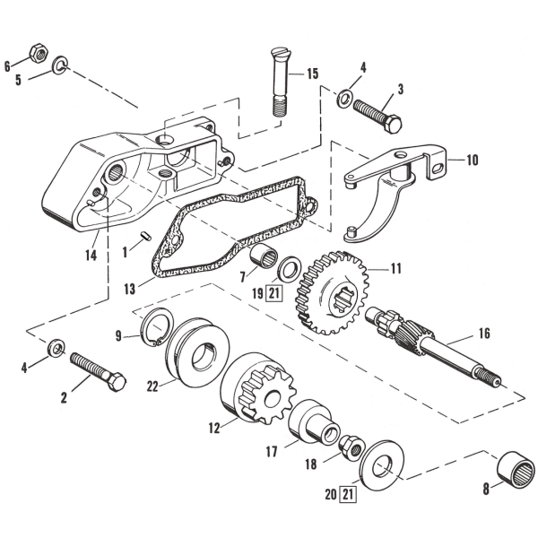 STARTER HOUSING PARTS FOR 1967-1980 SPORTSTER Starter jackshaft XL67-80