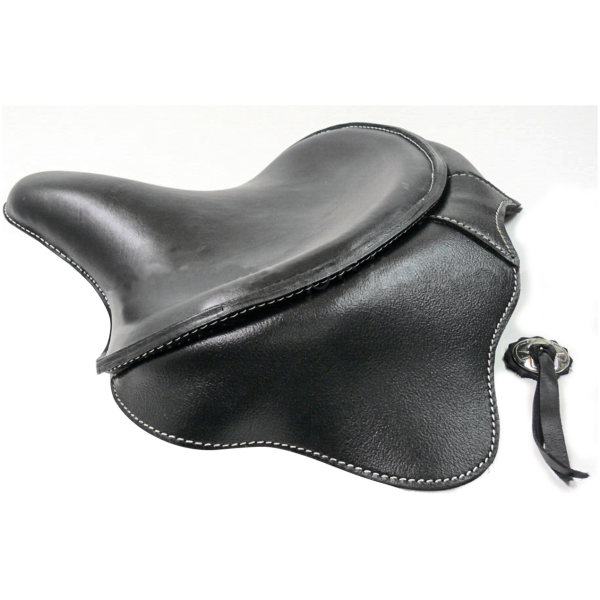 OLD STYLE LEATHER SOLO SADDLES SADDLE, solo "Deluxe", 1939 style, black