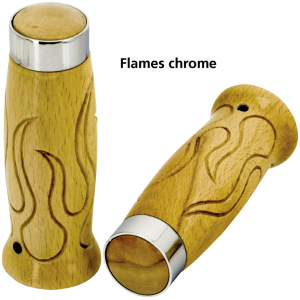CARPENTERS Flames style wooden grips chrome band