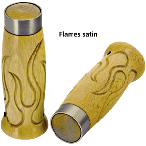 CARPENTERS  Flames style wooden grips satin chrome band
