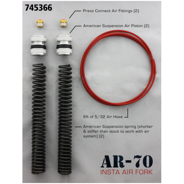 AMERICAN SUSPENSION AIRRIDE FRONT FORK KIT FOR TOURING A.S. air piston kit 41mm fork w/A.S.tree