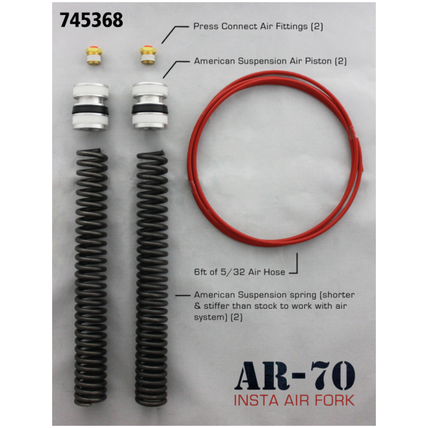 AMERICAN SUSPENSION AIRRIDE FRONT FORK KIT FOR TOURING A.S. air piston kit 49mm fork w/A.S.tree