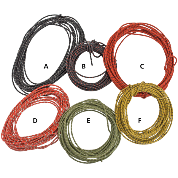 OLD STYLE ELECTRICAL WIRE AND LOOM Black cotton wire w/white tracer, 25ft