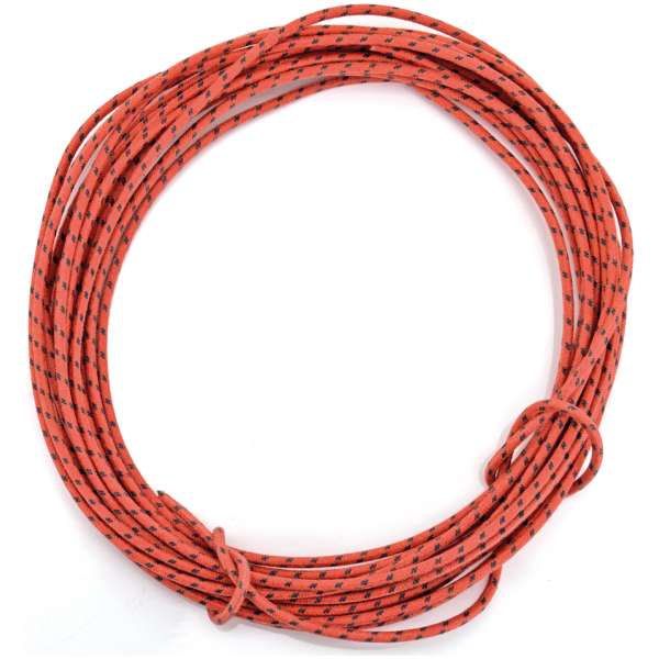OLD STYLE ELECTRICAL WIRE AND LOOM red cotton wire w/black tracer 25ft