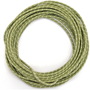 OLD STYLE ELECTRICAL WIRE AND LOOM green cotton wire w/white tracer 25ft