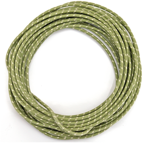 OLD STYLE ELECTRICAL WIRE AND LOOM green cotton wire w/white tracer 25ft