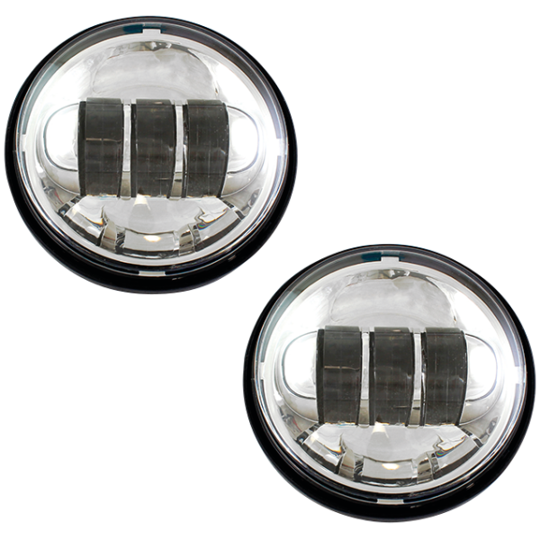 CYRON 4 1/2" LED DRIVE LIGHT UNITS Cyron 4.5" passing lamp led units chrome