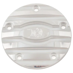 KEN'S FACTORY IGNITION COVERS Point cover 5hole polish Ribbed  w/Logo