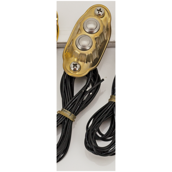 KUSTOM TECH DELUXE SWITCH HOUSINGS K-Tech Deluxe 2 button switch brass sati