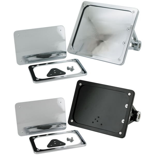 LICENSE PLATE FRAMES AND BACKING PLATES GZP Black license frame Swiss 140x180