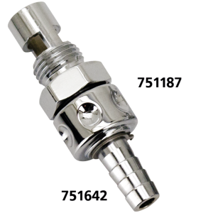CARBURETOR MOUNTED FUEL VALVE FOR S&S CARBURETORS K-Tech petcock for S&S Super E/G chrome