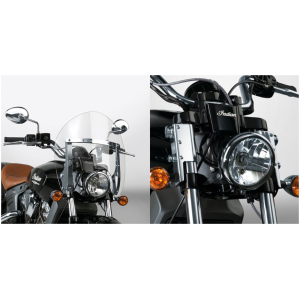 NATIONAL CYCLE SWITCHBLADE SHORTY QUICK-RELEASE WINDSHIELDS Switchblade Shty kit Indian Scout chrome
