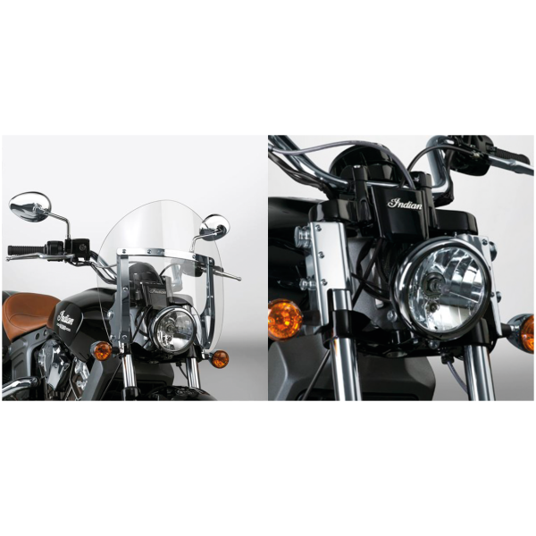 NATIONAL CYCLE SWITCHBLADE SHORTY QUICK-RELEASE WINDSHIELDS Switchblade Shty kit Indian Scout chrome