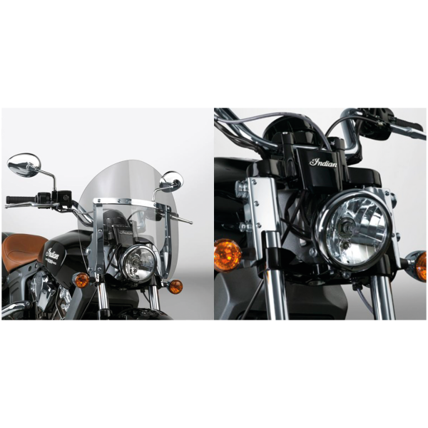 NATIONAL CYCLE SWITCHBLADE SHORTY QUICK-RELEASE WINDSHIELDS Switchblade Shty kit Indian Scout chrome