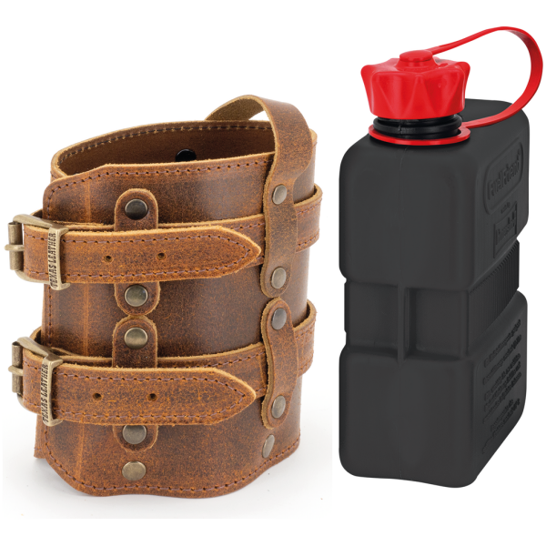 TEXAS LEATHER FUEL FRIEND CANISTER HOLDERS Ranger Holder with 1L Blk FF Canister
