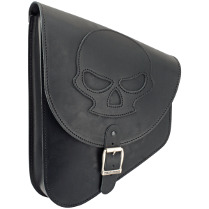 TEXAS LEATHER SOFTAIL SWING ARM BAGS Texas Leather Skull Swingarm Bag Black