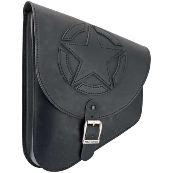 TEXAS LEATHER SOFTAIL SWING ARM BAGS Texas Leather Star Swingarm Bag Black