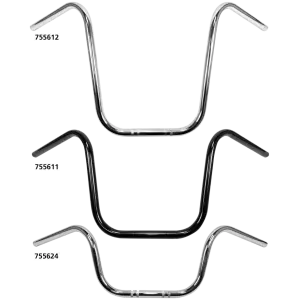 WESTLAND CUSTOMS 7/8" (22MM) DIAMETER APE HANGER HANDLEBARS 7/8" Handlebar ApeHanger 9" BLK no dimpl