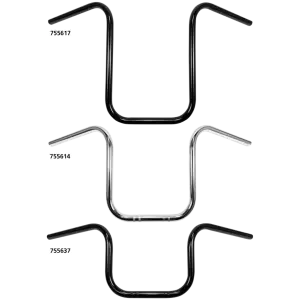 WESTLAND CUSTOMS 7/8" (22MM) DIAMETER NARROW APE HANGER HANDLEBARS 7/8" Narrow Ape Hanger Basic 9" BLK