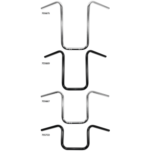 WESTLAND CUSTOMS ONE INCH DIAMETER NARROW APE HANGERS 1" Narrow Ape Hanger 17"CHR no dimpled
