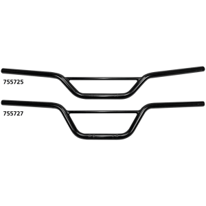 WESTLAND CUSTOMS 1 INCH DIAMETER SCRAMBLER HANDLEBARS 1" Handlebars Scrambler 4" BLK
