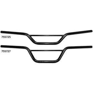WESTLAND CUSTOMS 1 INCH DIAMETER SCRAMBLER HANDLEBARS 1" Handlebars Scrambler 4" BLK